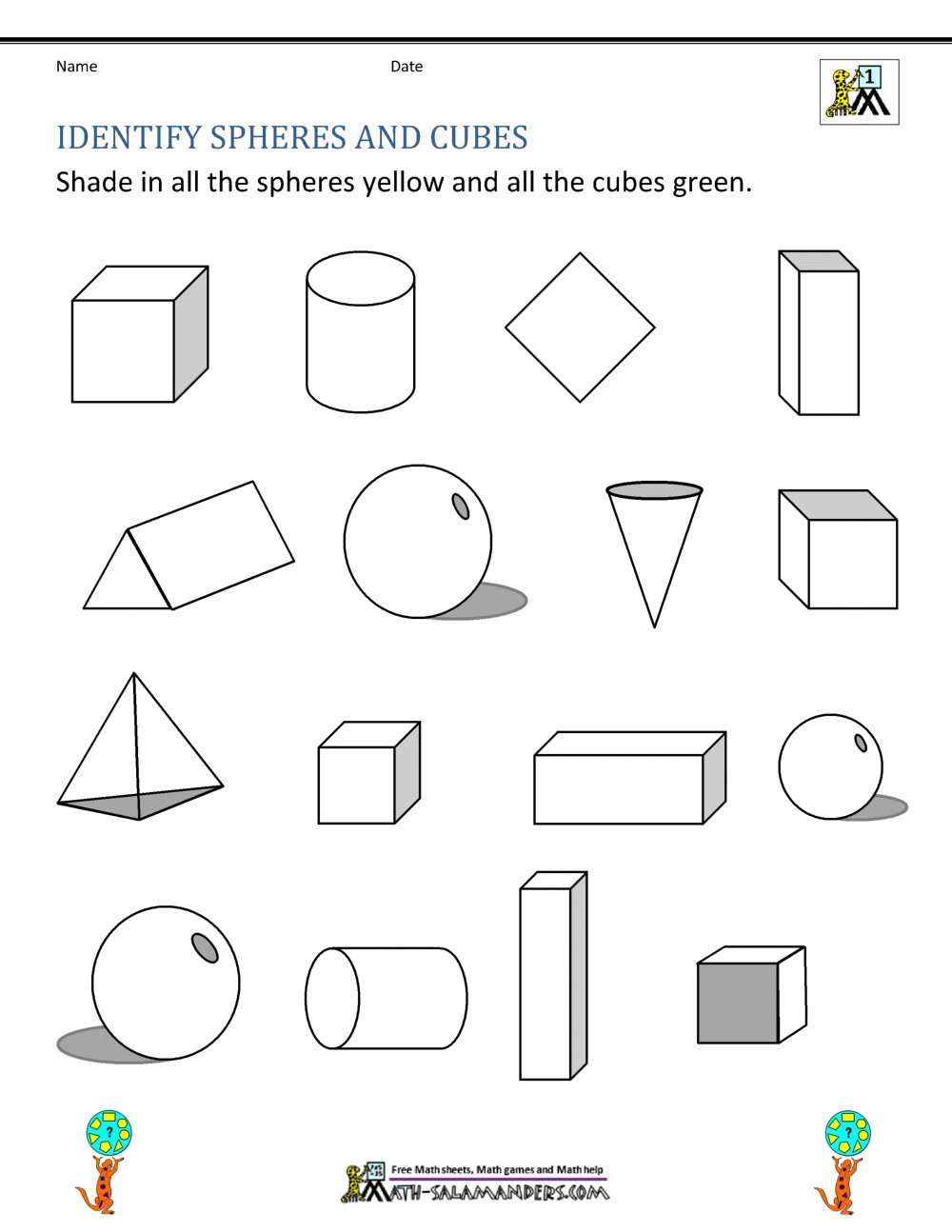 3d Shapes Worksheets