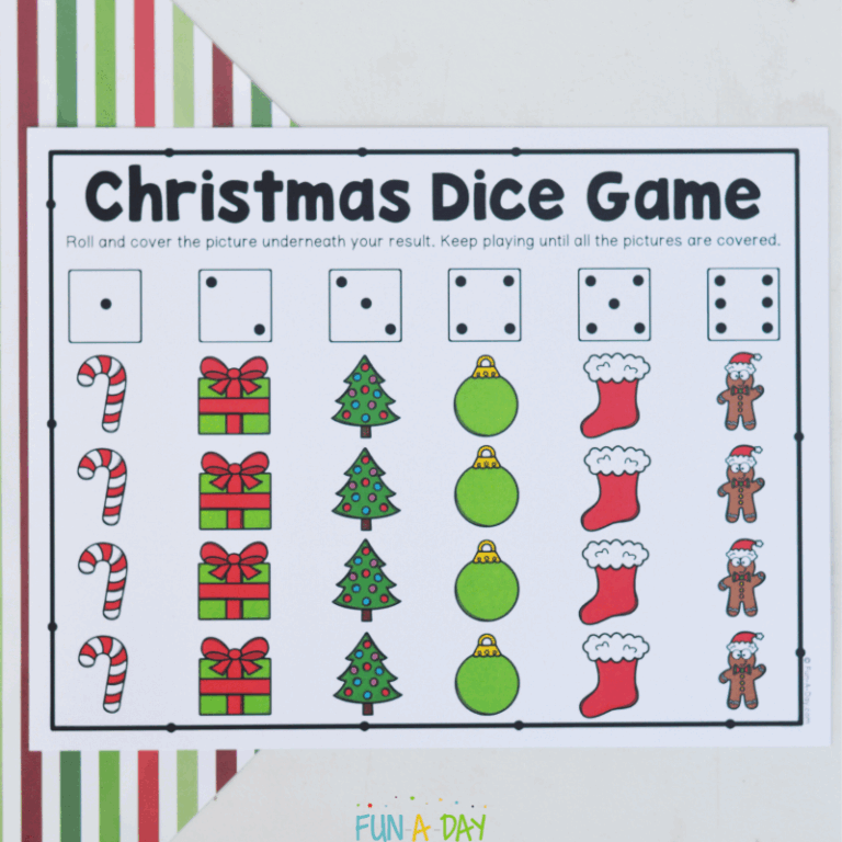 Christmas Dice Game Free Printable Fun A Day 