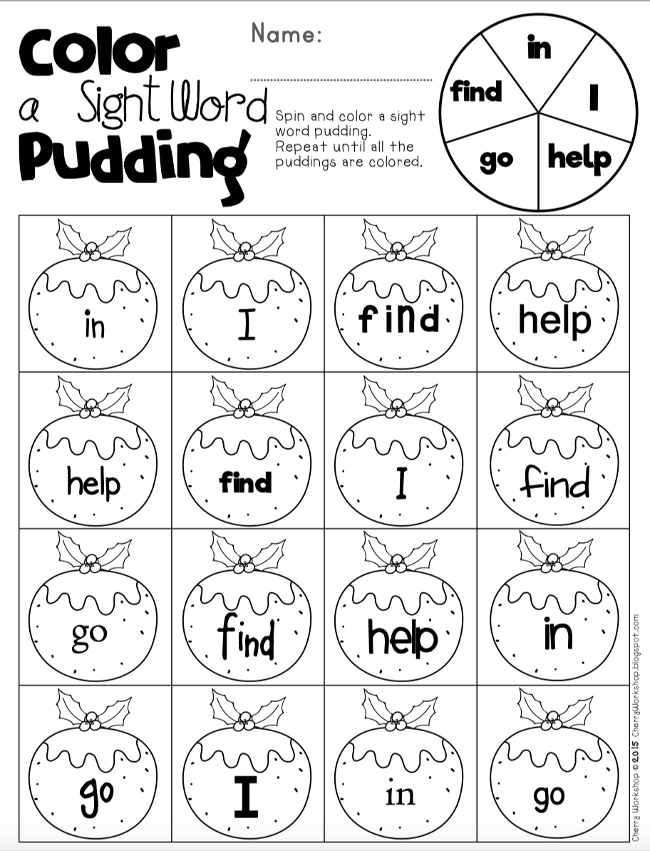 Kindergarten Color By Sight Word Worksheets