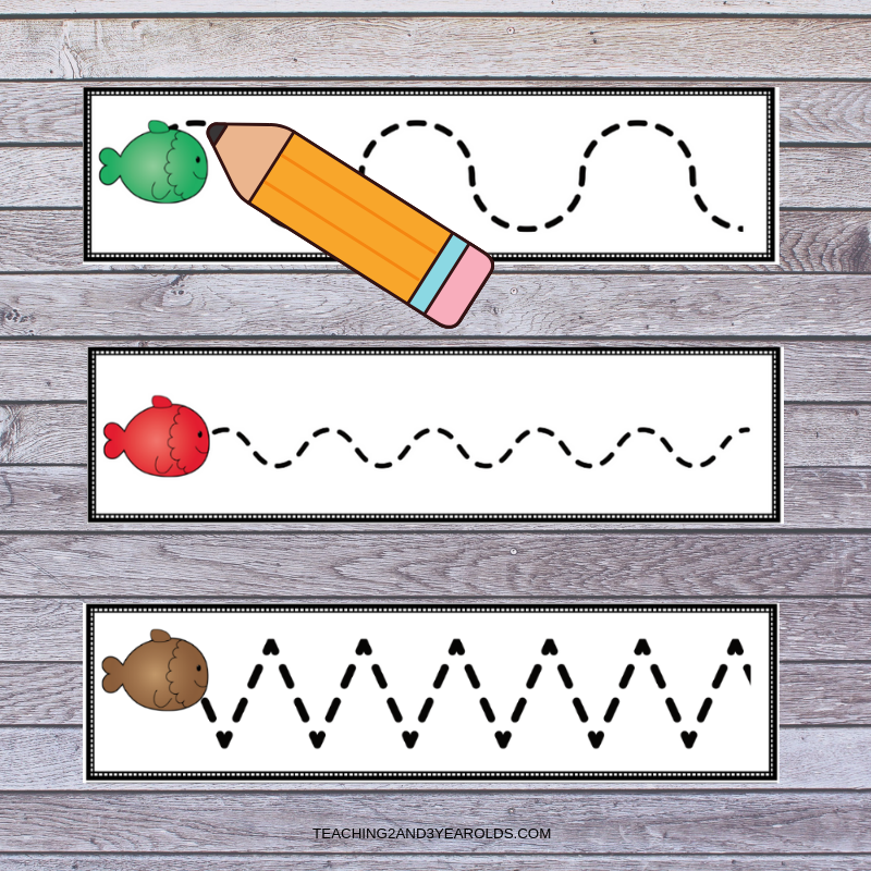 Free Fish Preschool Prewriting Activity Printable