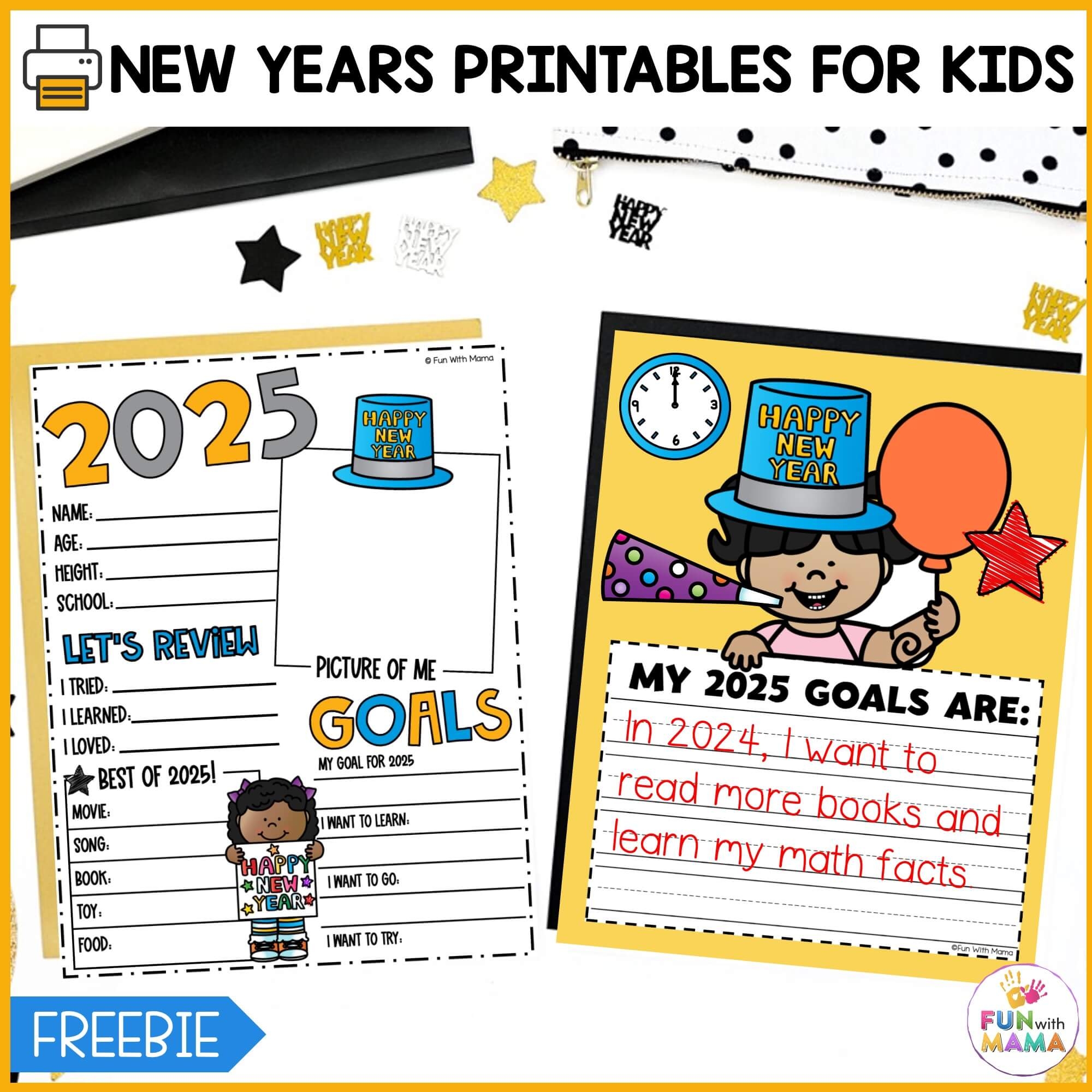 Free New Years Resolution Printables For Kids Fun With Mama