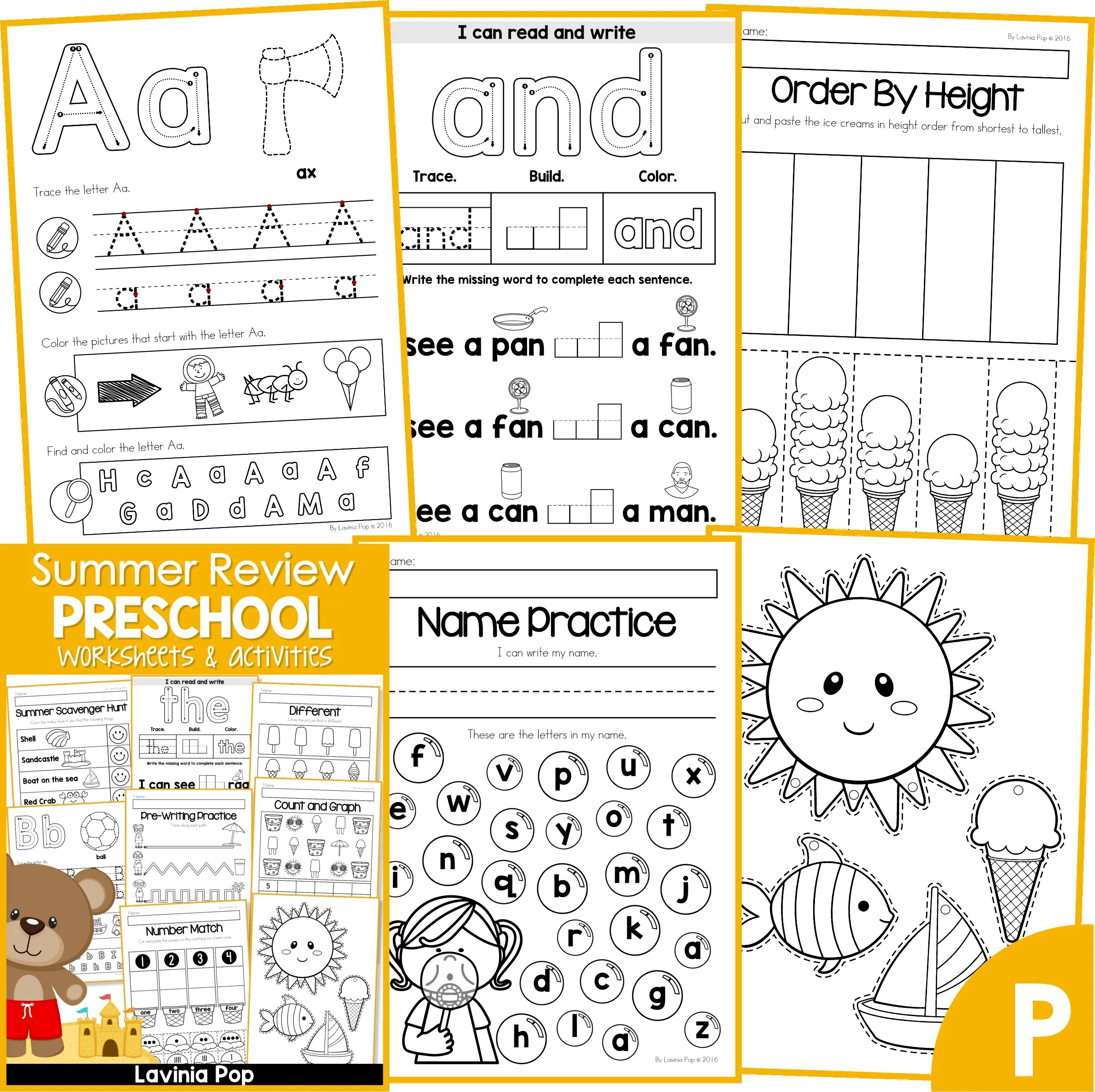 FREE Preschool Summer Review Worksheets And Activities No Prep In My World