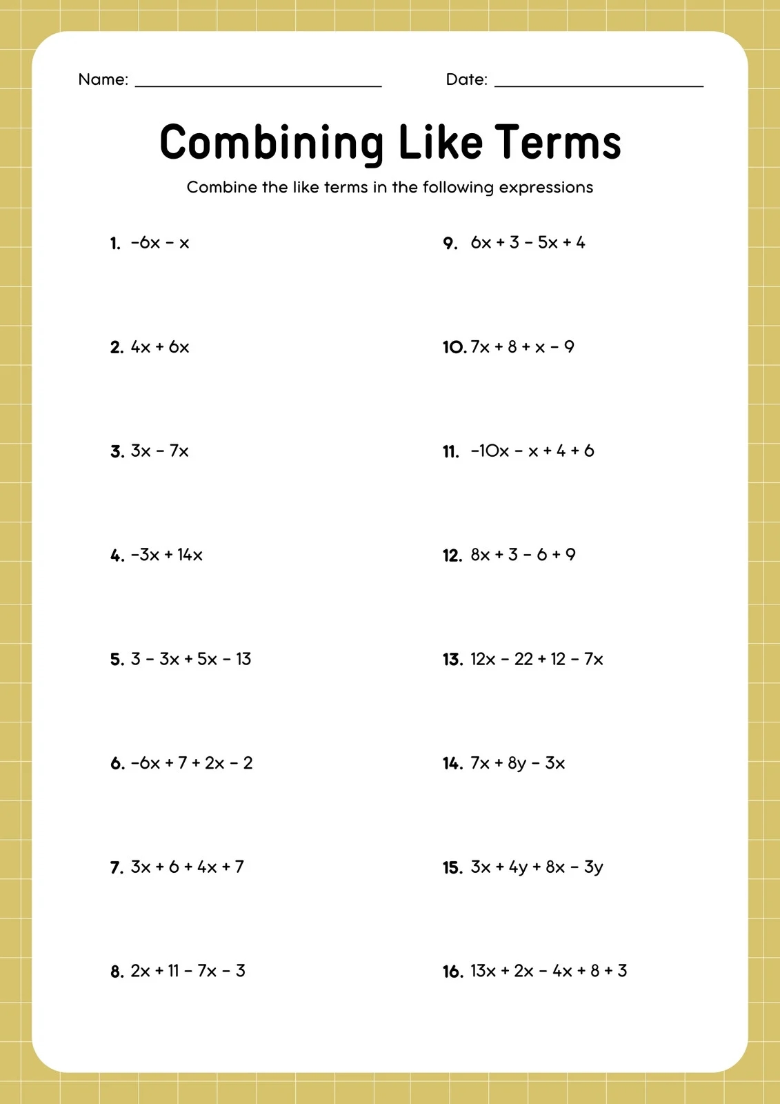 Free Printable 8th Grade Math Worksheet Templates Canva Free Printable 8th Grade Math Worksheet Templates Canva
