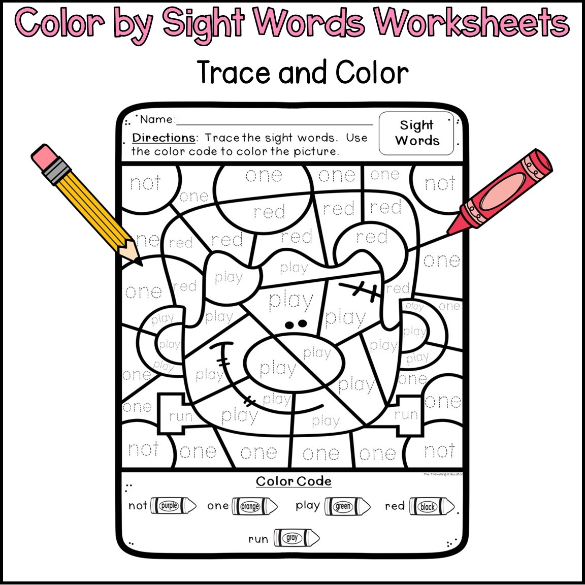 Halloween Color By Sight Words For Pre K And Kindergarten The 