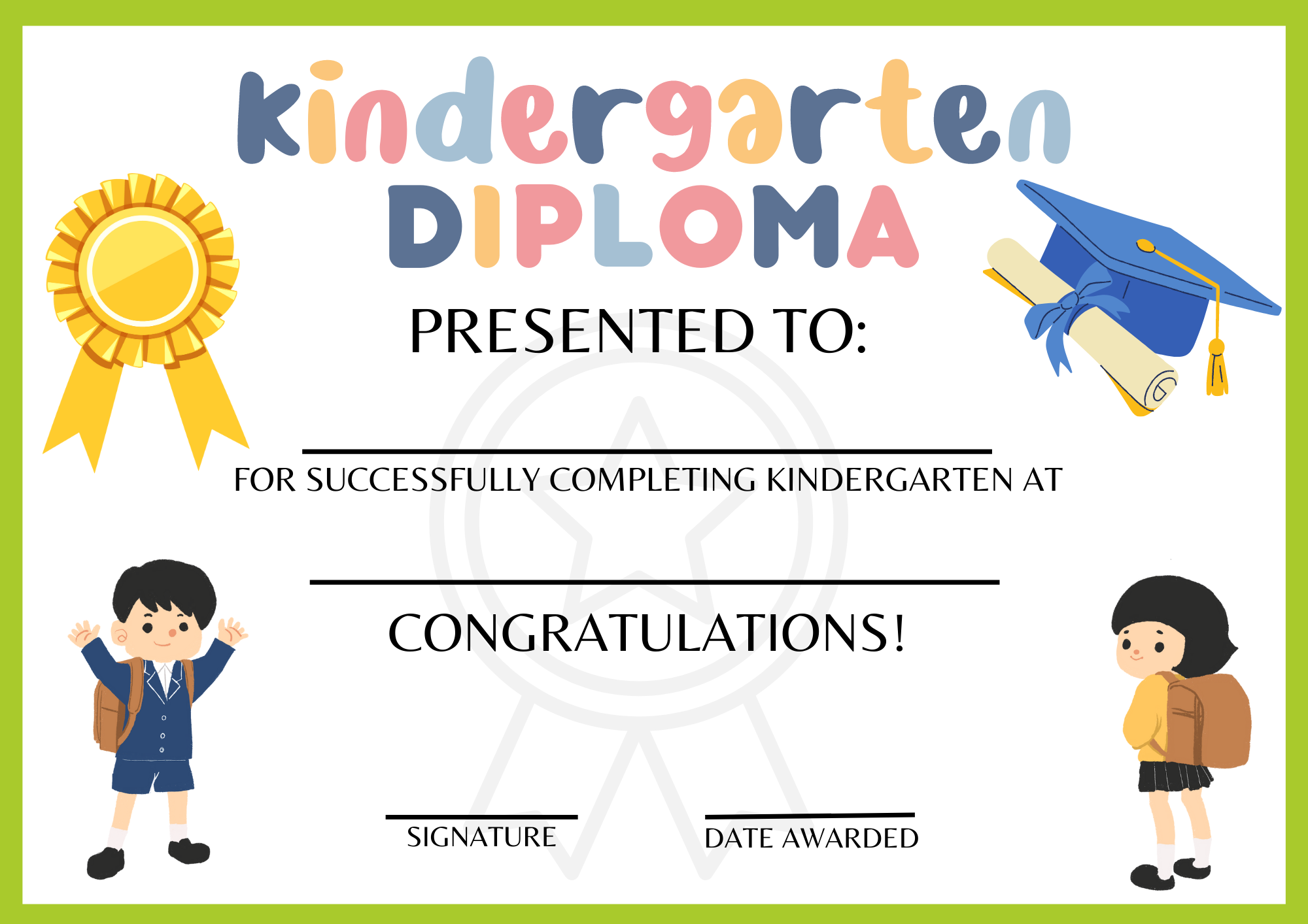 Joyfulle Free Printable Kindergarten Diplomas Worksheets Library