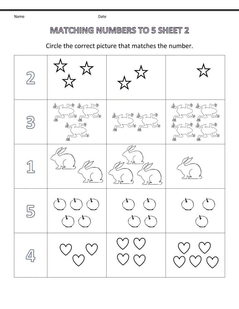 New Preschool Math Worksheets Free