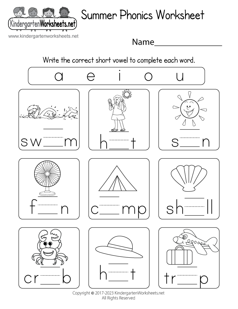 Summer Phonics Worksheet Free Printable Digital U0026 PDF